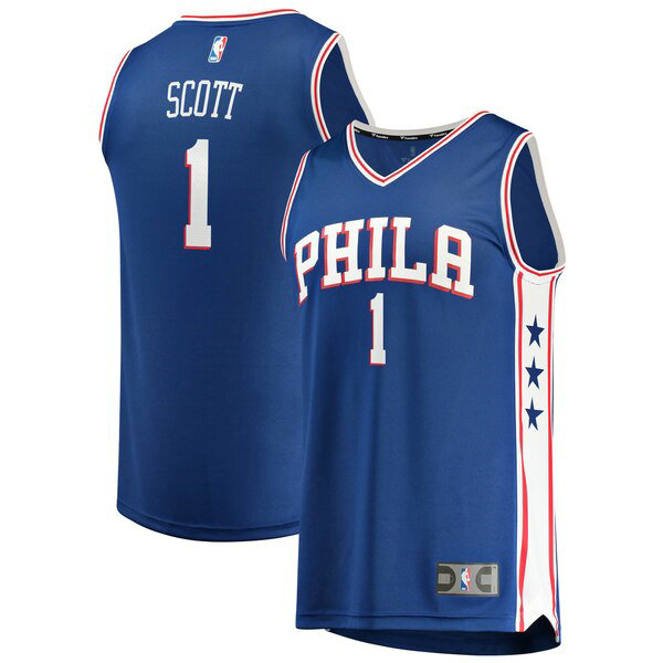 Camiseta baloncesto Mike Scott 1 Icon Edition Azul Philadelphia 76ers Hombre