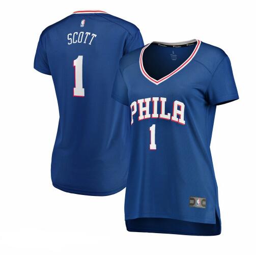 Camiseta baloncesto Mike Scott 1 icon edition Azul Philadelphia 76ers Mujer