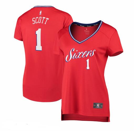 Camiseta baloncesto Mike Scott 1 statement edition Rojo Philadelphia 76ers Mujer