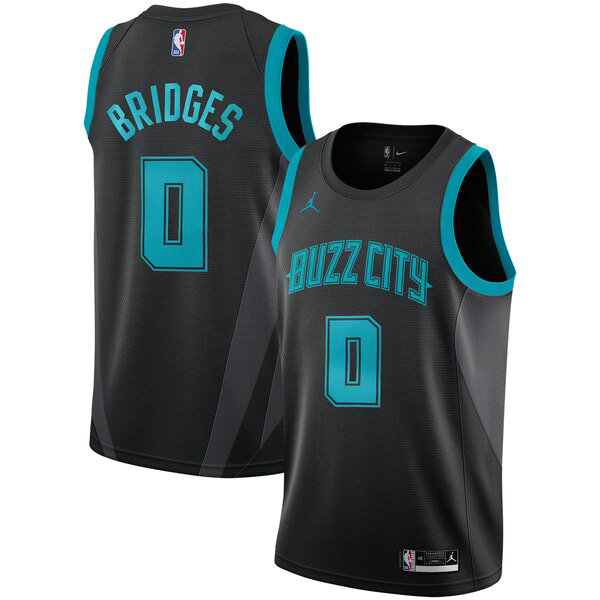 Camiseta baloncesto Miles Bridges 0 2019 Negro Charlotte Hornets Hombre