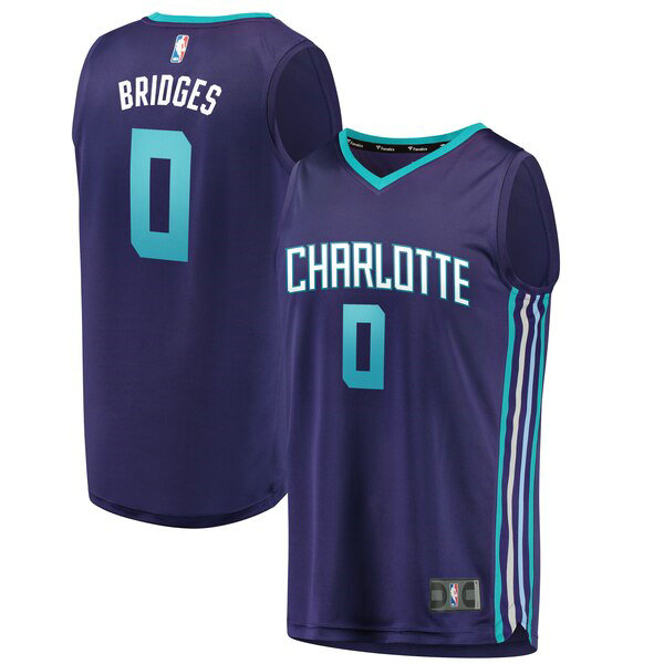 Camiseta baloncesto Miles Bridges 0 2019 Púrpura Charlotte Hornets Hombre