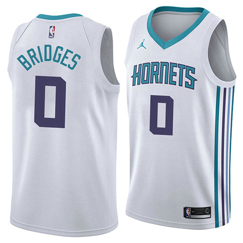 Camiseta baloncesto Miles Bridges 0 Association 2018 Blanco Charlotte Hornets Hombre