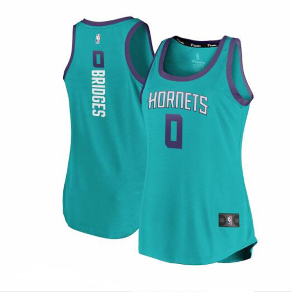 Camiseta baloncesto Miles Bridges 0 icon edition Verde azulado Charlotte Hornets Mujer