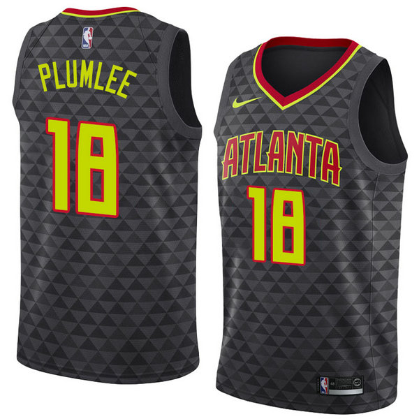 Camiseta baloncesto Miles Plumlee 18 Icon 2018-19 Negro Atlanta Hawks Hombre
