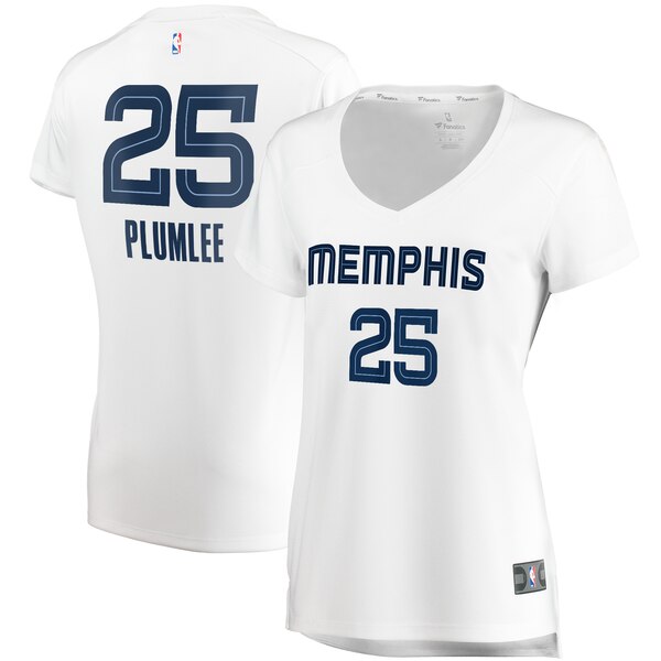 Camiseta baloncesto Miles Plumlee 25 association edition Blanco Memphis Grizzlies Mujer