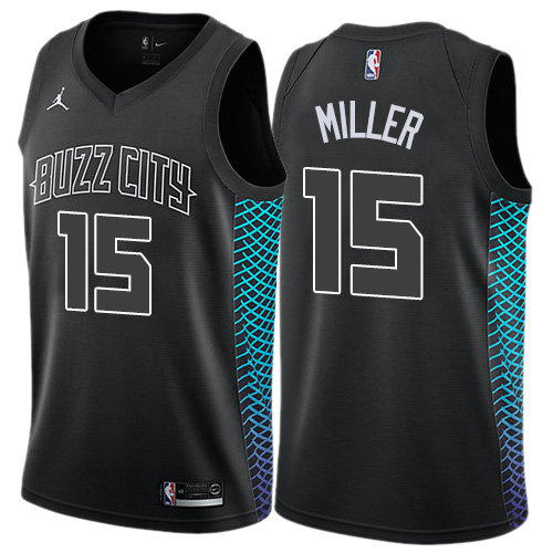 Camiseta baloncesto Miller 15 Ciudad 2017-18 Negro Charlotte Hornets Hombre