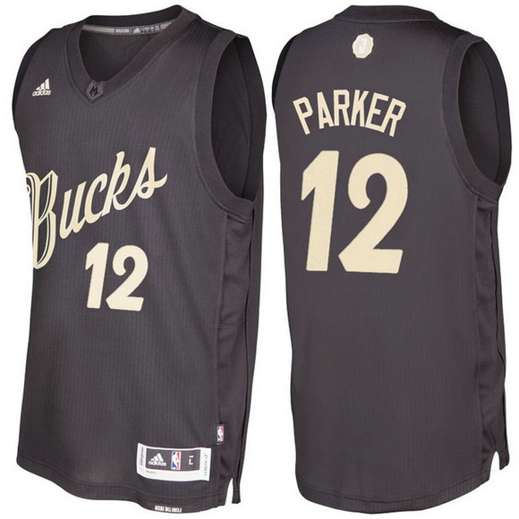 Camiseta baloncesto Milwaukee Bucks Navidad 2016 Jabari Parker 12 Negro