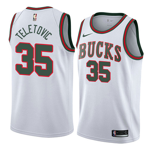 Camiseta baloncesto Mirza Teletovic 35 Classic 2018 Blanco Milwaukee Bucks Hombre