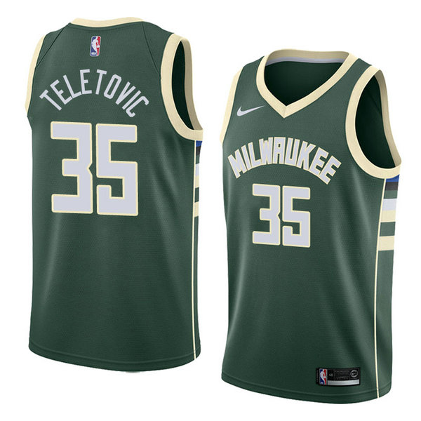 Camiseta baloncesto Mirza Teletovic 35 Icon 2018 Verde Milwaukee Bucks Hombre
