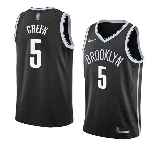 Camiseta baloncesto Mitch Creek 55 Icon 2018 Negro Brooklyn Nets Hombre