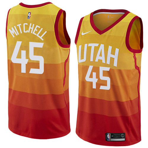 Camiseta baloncesto Mitchell 45 Ciudad 2017-18 Naranja Utah Jazz Hombre