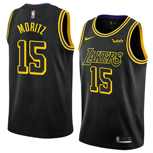 Camiseta baloncesto Moritz Wagner 15 Ciudad 2017-18 Negro Los Angeles Lakers Hombre