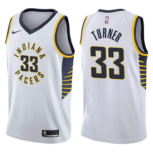 Camiseta baloncesto Myles Turner 33 Association 2017-18 Blanco Indiana Pacers Hombre