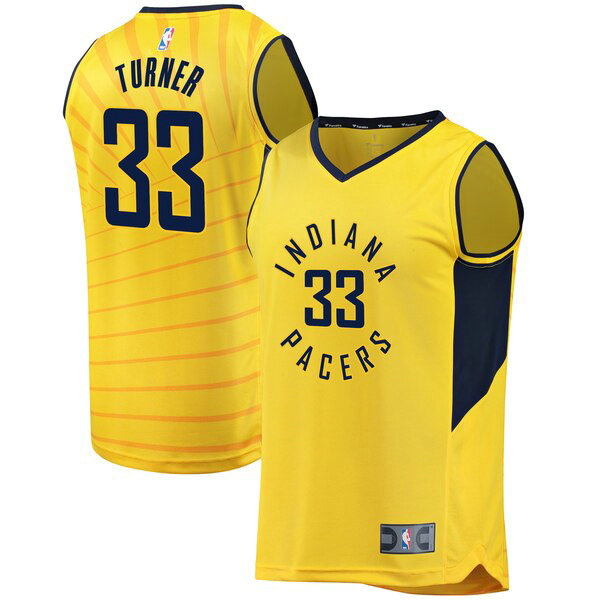 Camiseta baloncesto Myles Turner 33 Fast Break Alternate Jersey Amarillo Indiana Pacers Hombre