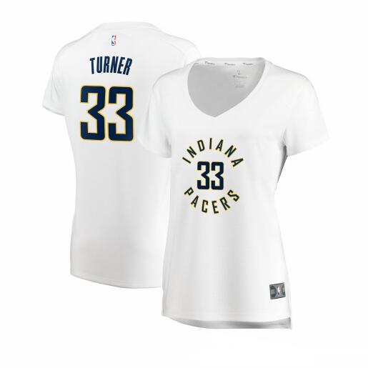 Camiseta baloncesto Myles Turner 33 association edition Blanco Indiana Pacers Mujer