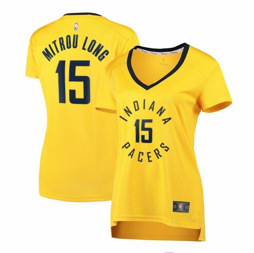 Camiseta baloncesto Naz Mitrou-Long 15 statement edition Amarillo Indiana Pacers Mujer