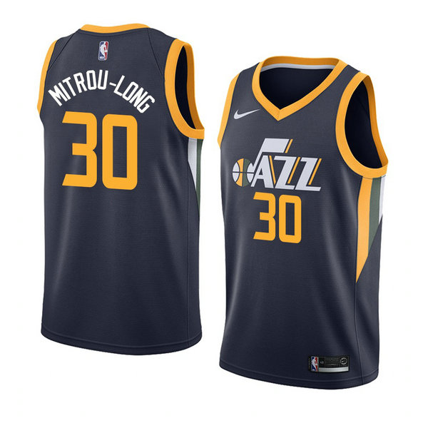 Camiseta baloncesto Naz Mitrou-Long 30 Icon 2018 Azul Utah Jazz Hombre