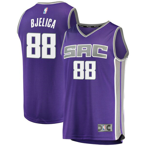 Camiseta baloncesto Nemanja Bjelica 88 Icon Edition Púrpura Sacramento Kings Hombre