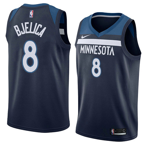 Camiseta baloncesto Nemanja Bjelica 8 Icon 2018 Azul Minnesota Timberwolves Hombre