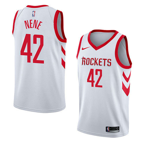 Camiseta baloncesto Nene 42 Association 2018 Blanco Houston Rockets Hombre