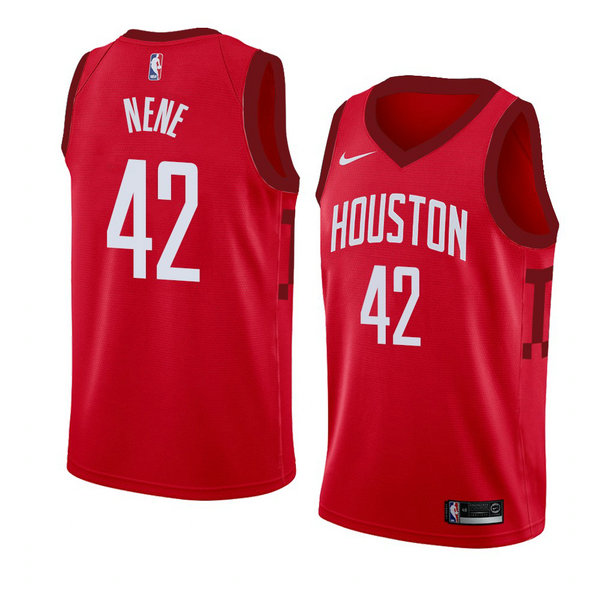 Camiseta baloncesto Nene 42 Earned 2018-19 Rojo Houston Rockets Hombre