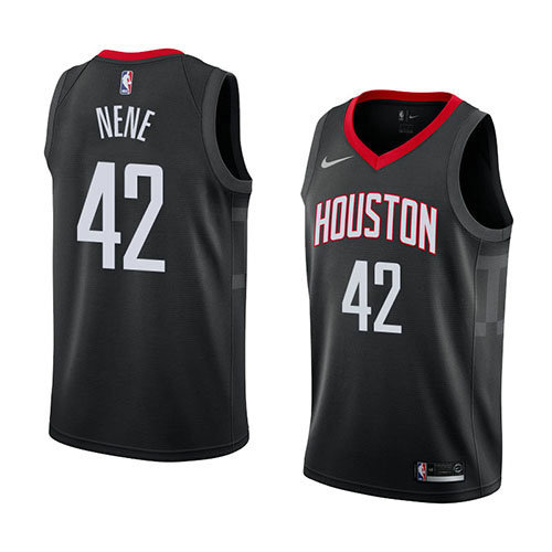 Camiseta baloncesto Nene 42 Statement 2018 Negro Houston Rockets Hombre