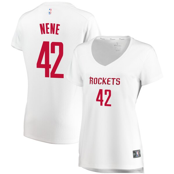Camiseta baloncesto Nene Hilario 42 association edition Blanco Houston Rockets Mujer