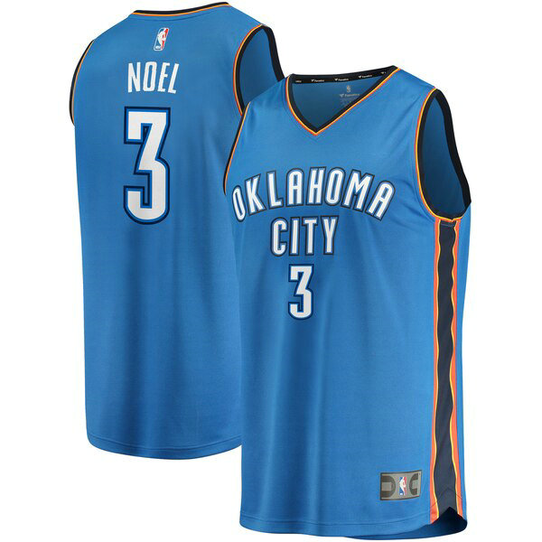 Camiseta baloncesto Nerlens Noel 3 Icon Edition Azul Oklahoma City Thunder Hombre