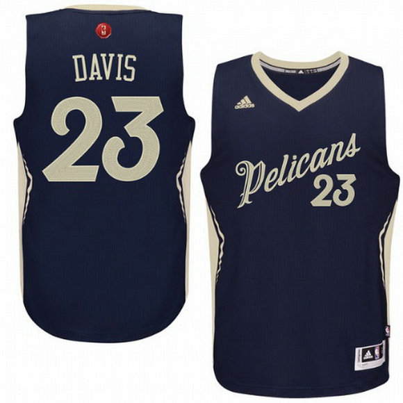Camiseta baloncesto New Orleans Pelicans Navidad 2015 Anthony Davis 23 Navy