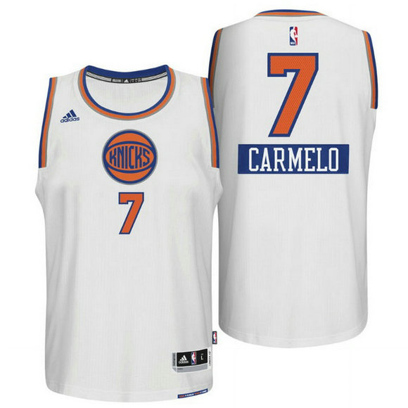 Camiseta baloncesto New York Knicks Navidad 2014 Carmelo Anthony 7 Blanca