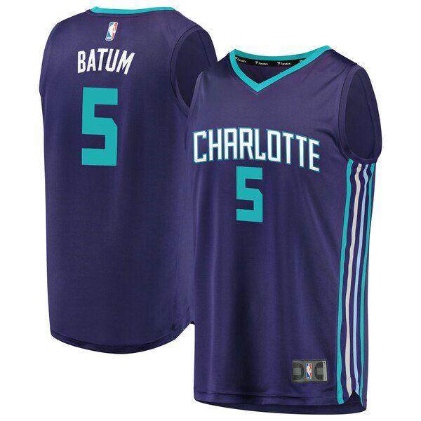 Camiseta baloncesto Nicolas Batum 5 2019-2020 Púrpura Charlotte Hornets Hombre