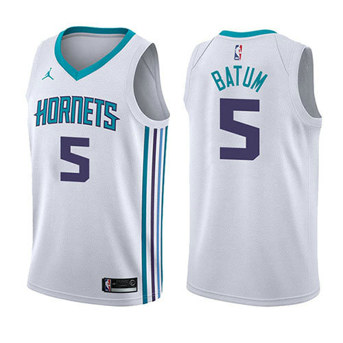 Camiseta baloncesto Nicolas Batum 5 Association 2017-18 Blanco Charlotte Hornets Hombre