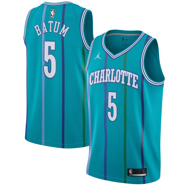 Camiseta baloncesto Nicolas Batum 5 adidas 2019-2020 Azul Charlotte Hornets Hombre