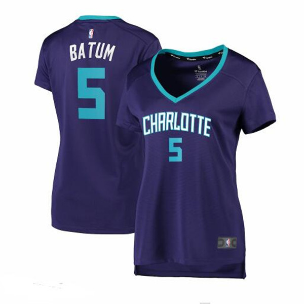 Camiseta baloncesto Nicolas Batum 5 statement edition Púrpura Charlotte Hornets Mujer