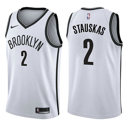 Camiseta baloncesto Nik Stauskas 2 Association 2017-18 Blanco Brooklyn Nets Hombre