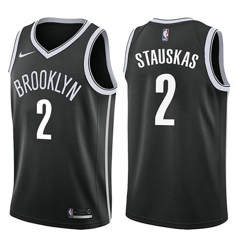 Camiseta baloncesto Nik Stauskas 2 Icon 2017-18 Negro Brooklyn Nets Hombre