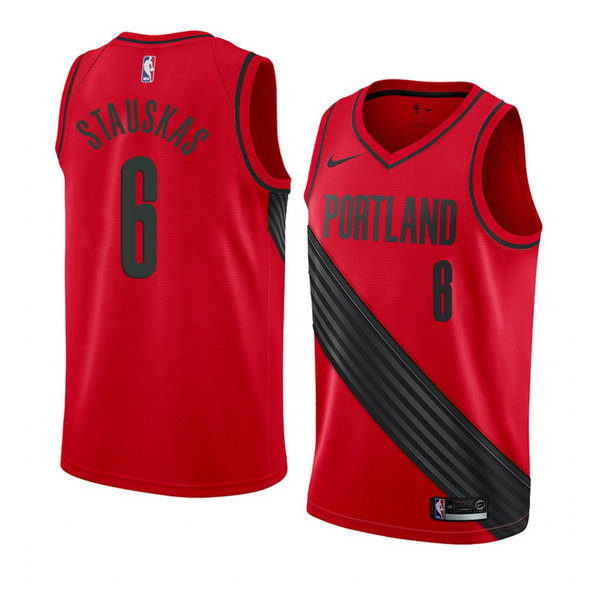 Camiseta baloncesto Nik Stauskas 6 Statement 2018 Rojo Portland Trail Blazers Hombre