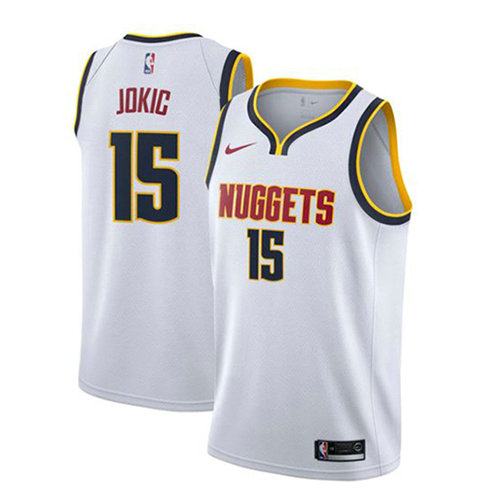 Camiseta baloncesto Nikola Jokic 15 Association 2018-19 Blanco Denver Nuggets Hombre