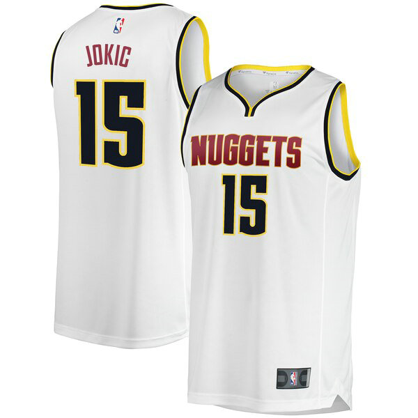 Camiseta baloncesto Nikola Jokic 15 Association Edition Blanco Denver Nuggets Hombre