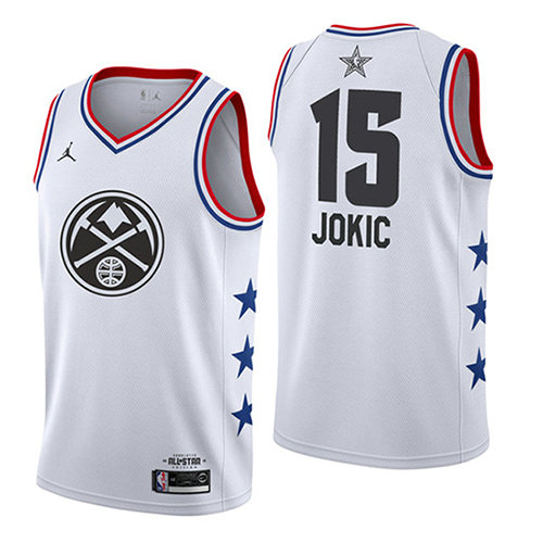 Camiseta baloncesto Nikola Jokic 15 Blanco All Star 2019 Hombre