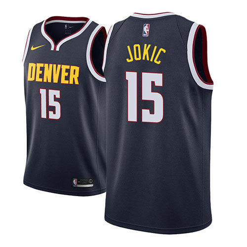 Camiseta baloncesto Nikola Jokic 15 Icon 2018-19 Azul Denver Nuggets Hombre