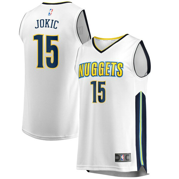 Camiseta baloncesto Nikola Jokic 15 Replica Association Edition Blanco Denver Nuggets Hombre