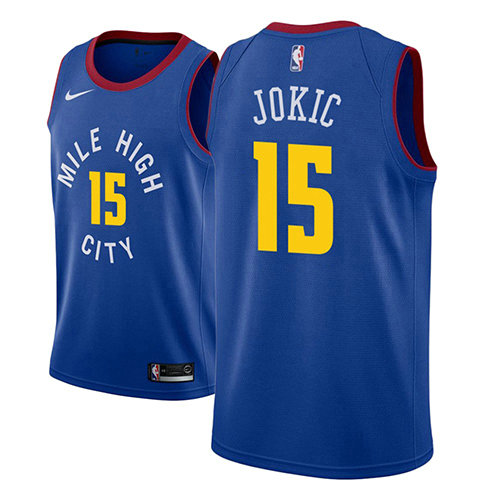 Camiseta baloncesto Nikola Jokic 15 Statement 2018-19 Azul Denver Nuggets Hombre