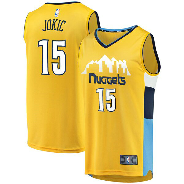 Camiseta baloncesto Nikola Jokic 15 Statement Edition Amarillo Denver Nuggets Hombre