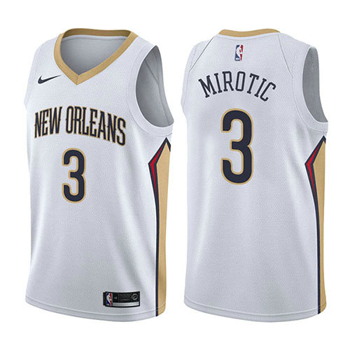 Camiseta baloncesto Nikola Mirotic 3 Association 2017-18 Blanco New Orleans Pelicans Hombre