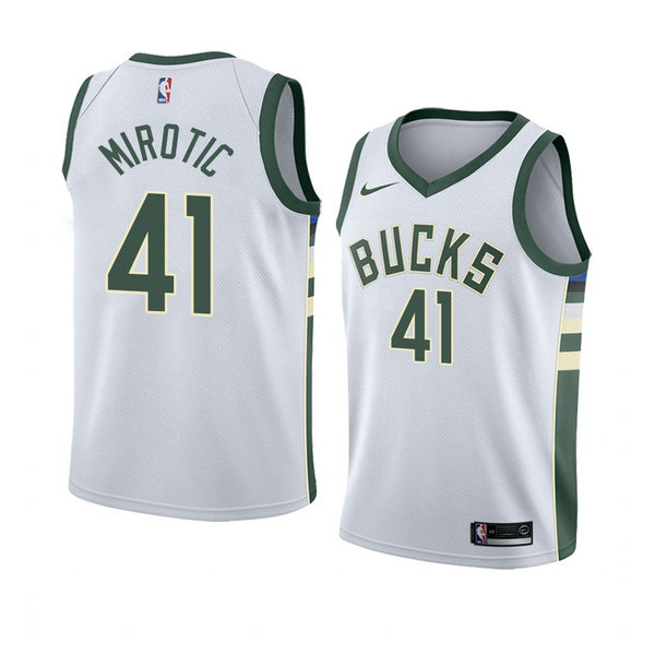 Camiseta baloncesto Nikola Mirotic 41 Association 2018 Blanco Milwaukee Bucks Hombre