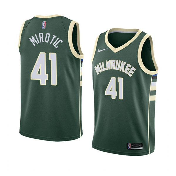 Camiseta baloncesto Nikola Mirotic 41 Icon 2018 Verde Milwaukee Bucks Hombre