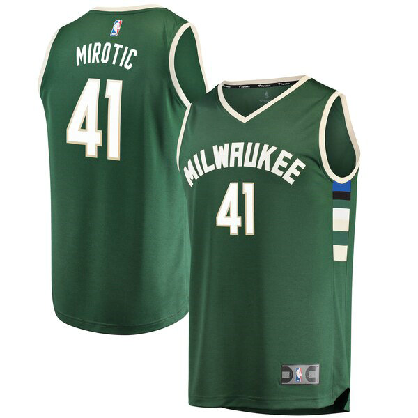 Camiseta baloncesto Nikola Mirotic 41 Icon Edition Verde Milwaukee Bucks Hombre