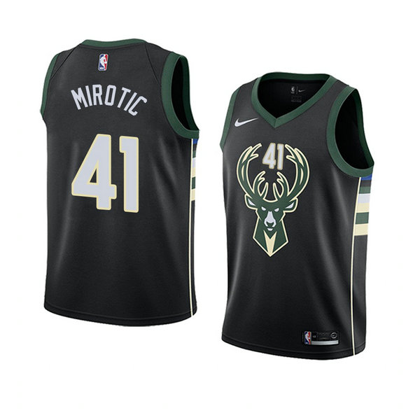 Camiseta baloncesto Nikola Mirotic 41 Statement 2018 Negro Milwaukee Bucks Hombre