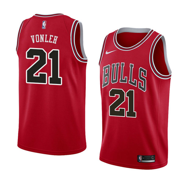 Camiseta baloncesto Noah Vonleh 21 Icon 2018 Rojo Chicago Bulls Hombre